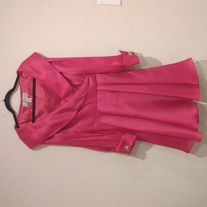 Vintage A.J. Bari Pink Silk Long Sleeve Dress Size Small